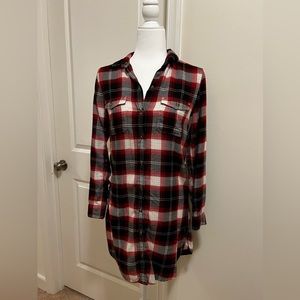 Plaid long sleeves dress